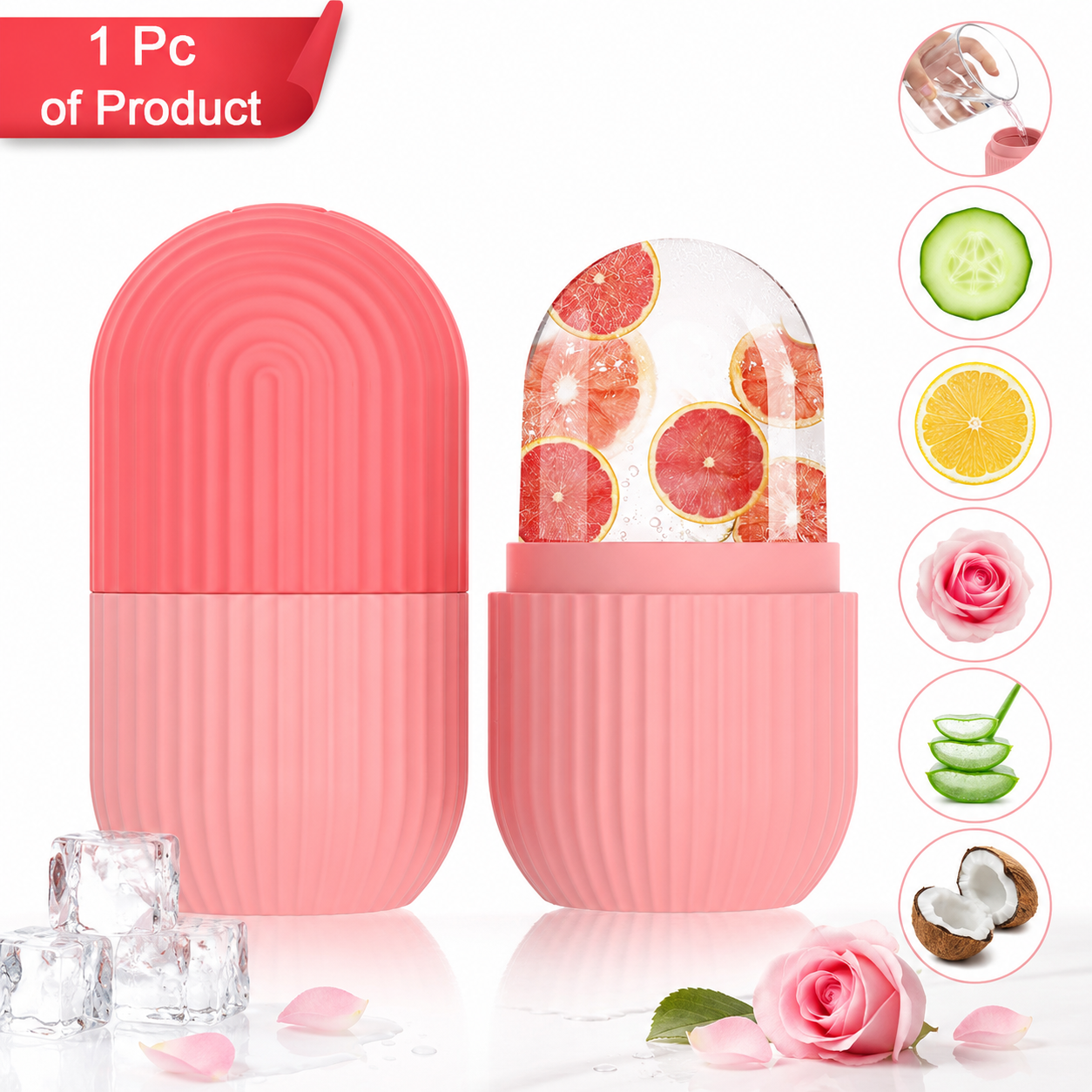 Reusable Ice Roller for Face & Eyes – Reduces Puffiness, Acne & Enlarged Pores